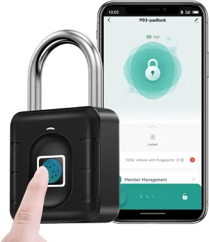 Fingerprint Padlock AICase Bluetooth Thumbprint Lock